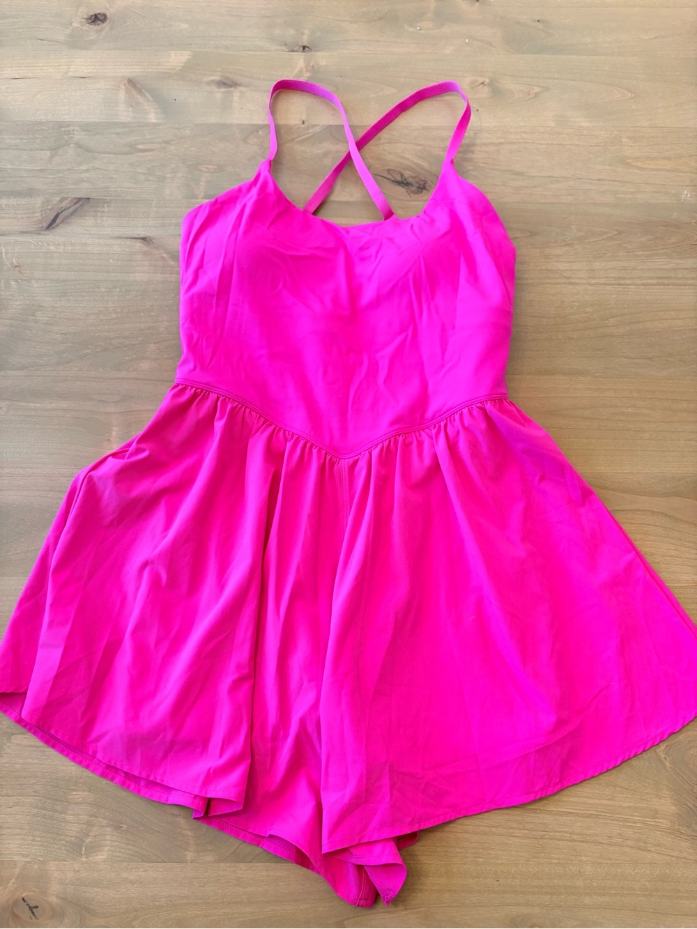 Hot Pink Strappy Romper Jumpsuit